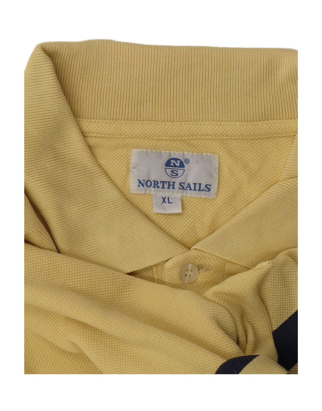 NORTH SAILS Mens Polo Shirt XL Yellow Striped