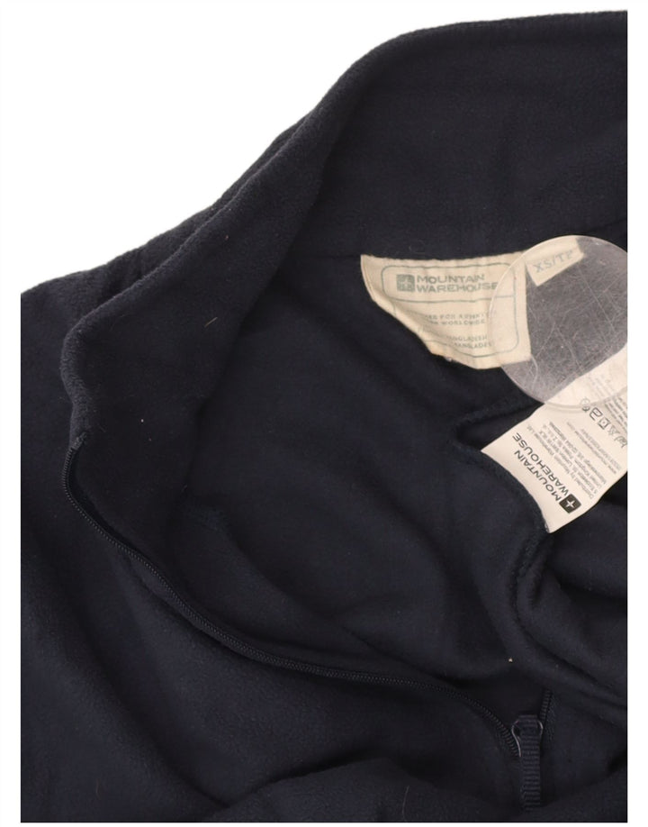MOUNTAIN WAREHOUSE Mens Zip Neck Fleece Jumper XS Navy Blue Polyester