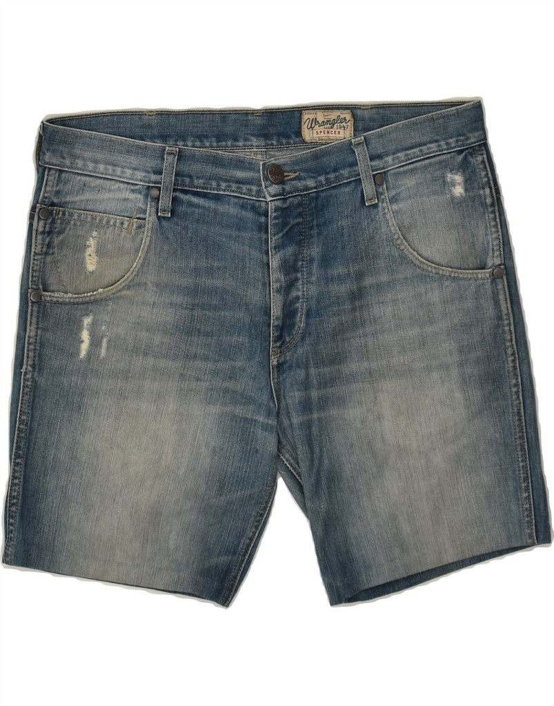 WRANGLER Mens Denim Shorts W34 Large Blue Cotton | Vintage Wrangler | Thrift | Second-Hand Wrangler | Used Clothing | Messina Hembry 