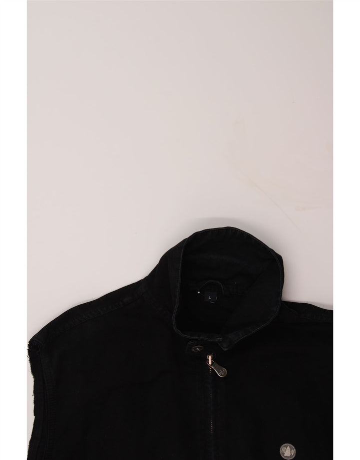 MURPHY & NYE Mens Gilet UK 40 Large Navy Blue Cotton Vintage Murphy & Nye and Second-Hand Murphy & Nye from Messina Hembry 