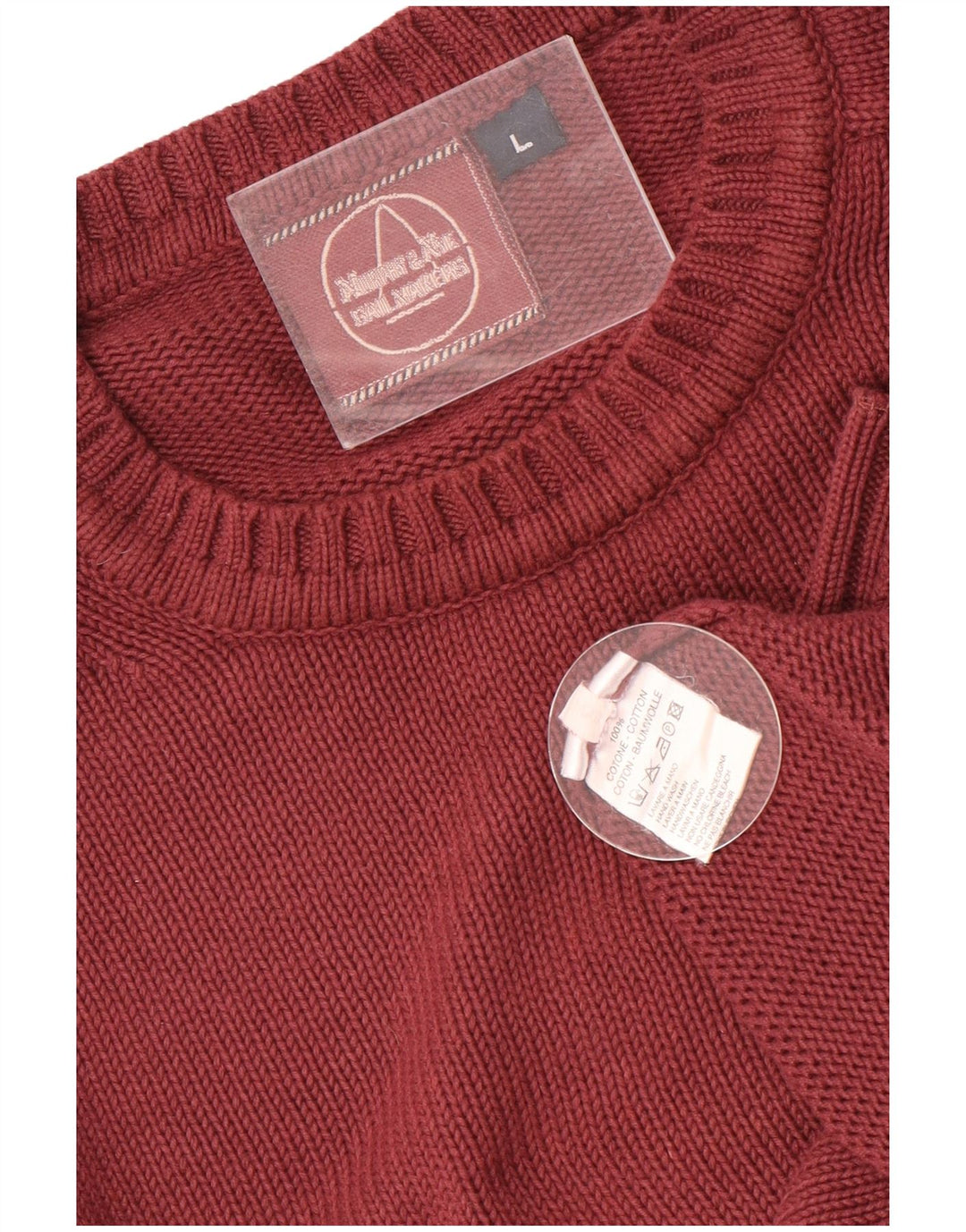Murphy & Nye Mens Crew Neck Jumper Sweater Large Maroon Cotton