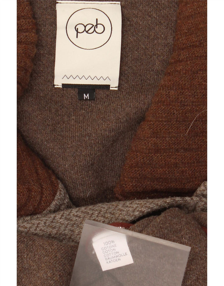 Vintage Mens Cardigan Sweater Medium Grey Chevron Cotton