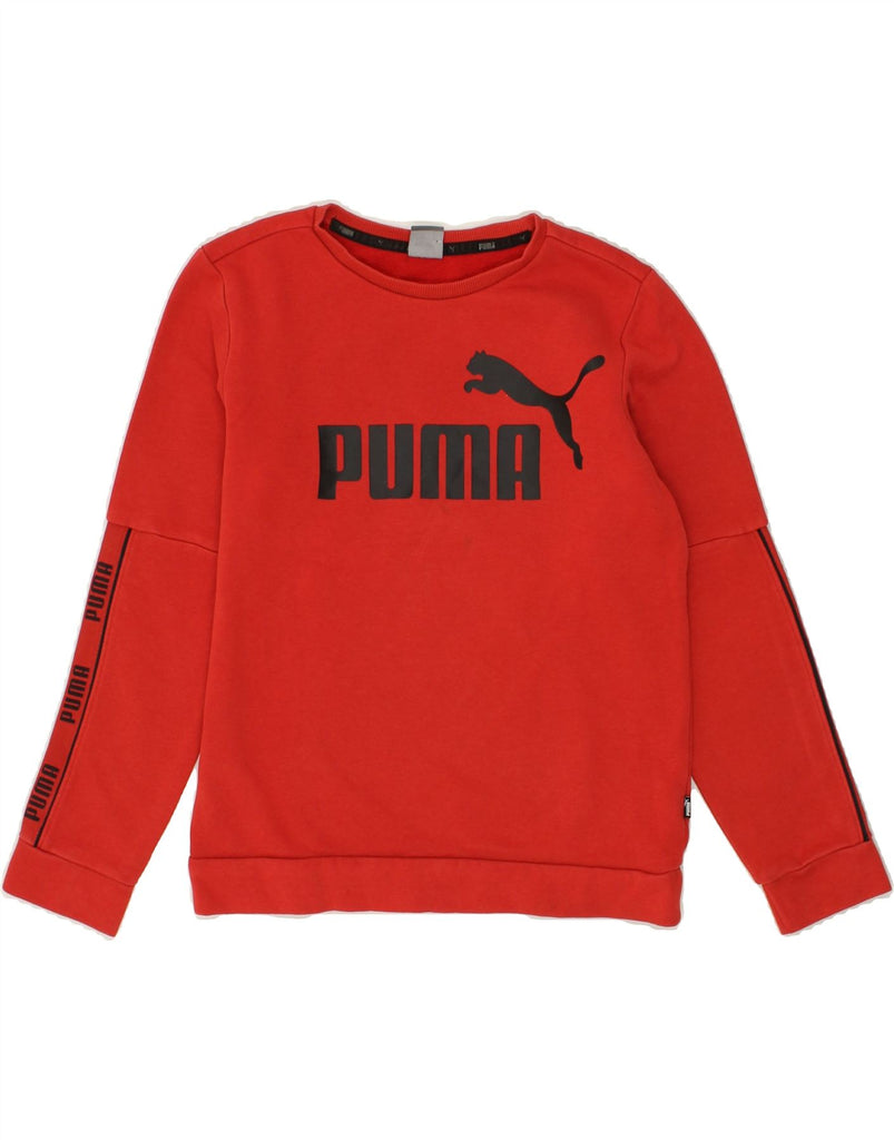 PUMA Boys Graphic Sweatshirt Jumper 11-12 Years Red Cotton | Vintage Puma | Thrift | Second-Hand Puma | Used Clothing | Messina Hembry 