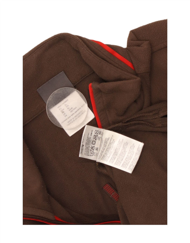 Jack Wolfskin Mens Zip Neck Fleece Jumper UK 44/46 XL Brown Polyester