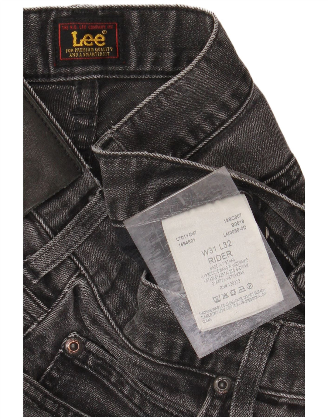 LEE Womens Rider Straight Jeans W31 L29 Black Cotton