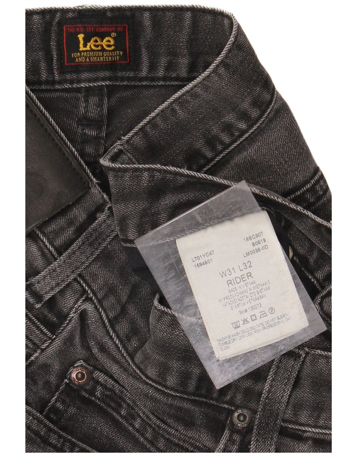LEE Womens Rider Straight Jeans W31 L29 Black Cotton