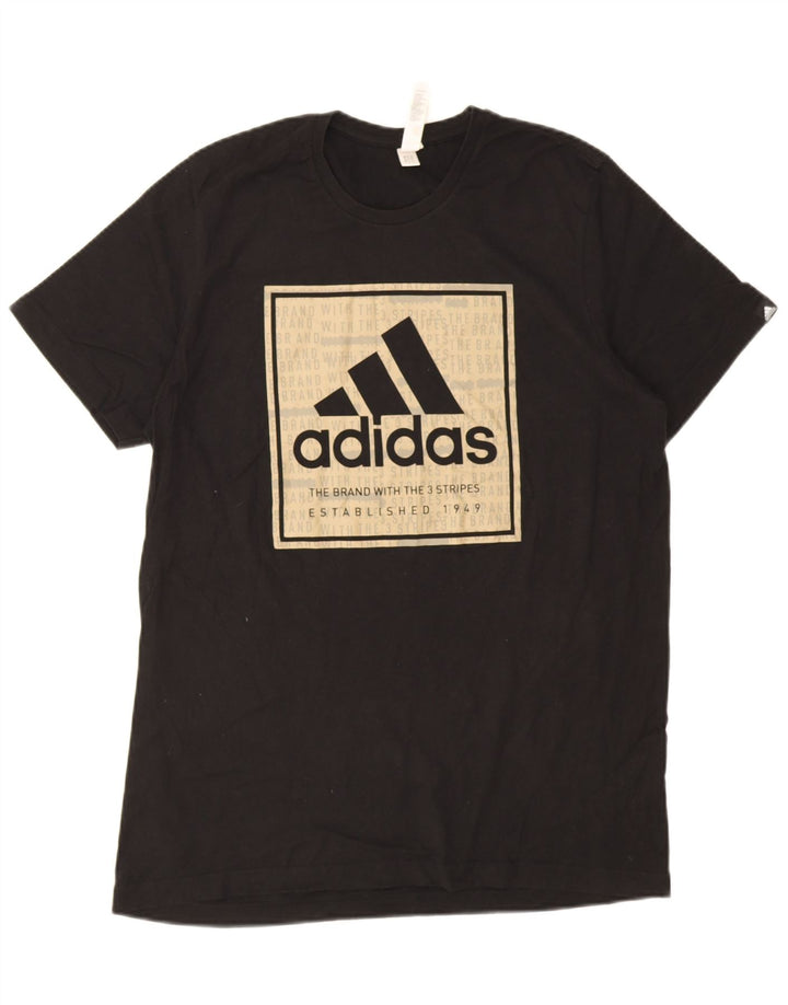 Adidas Mens Graphic T-Shirt Top Large Black Cotton
