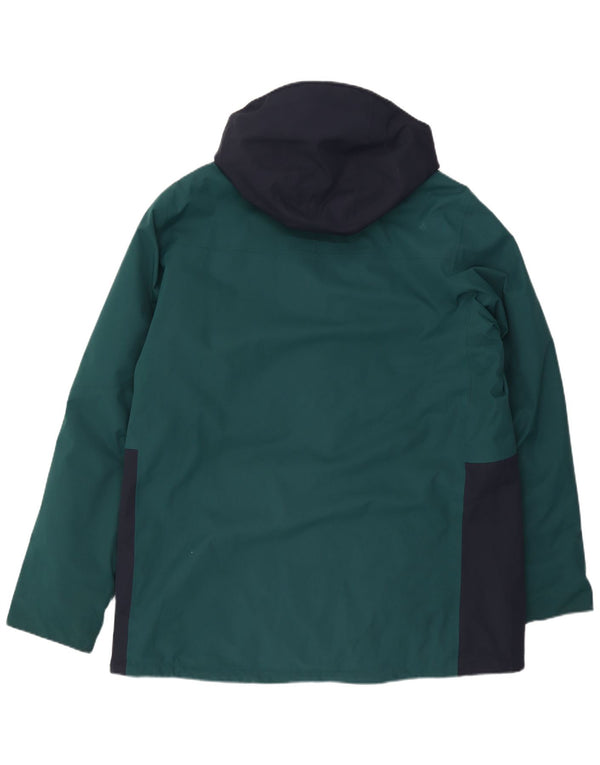 Jack Wolfskin Mens Hooded Windbreaker Jacket UK 50 3XL Green Colourblock