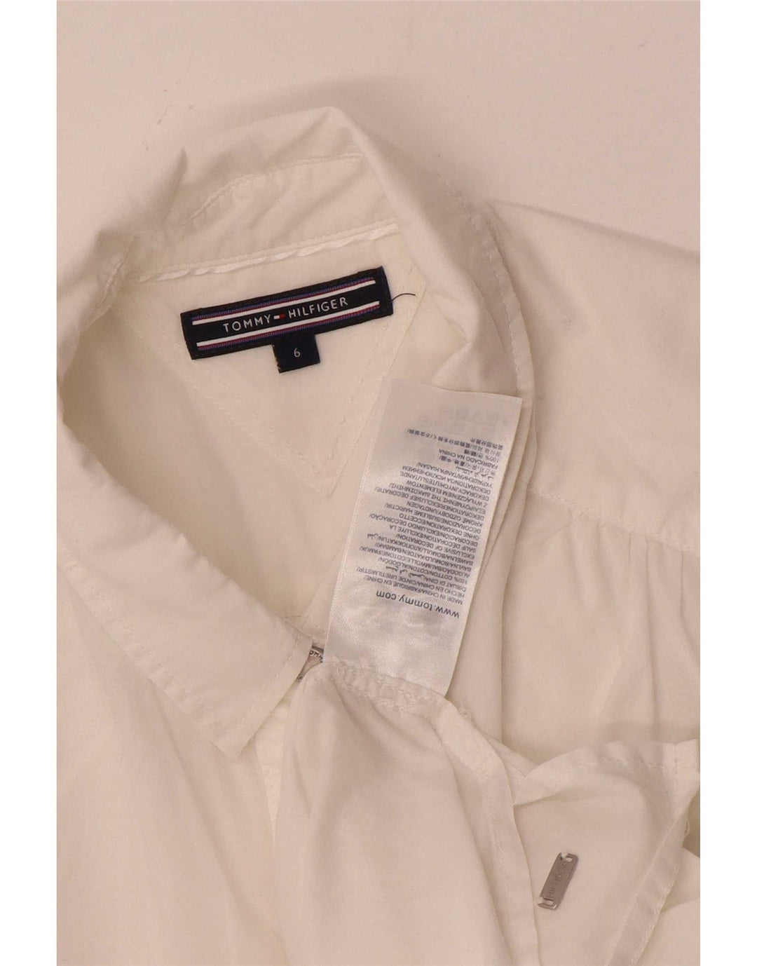 Tommy Hilfiger Womens Sleeveless Shirt Blouse US 6 Medium White Cotton