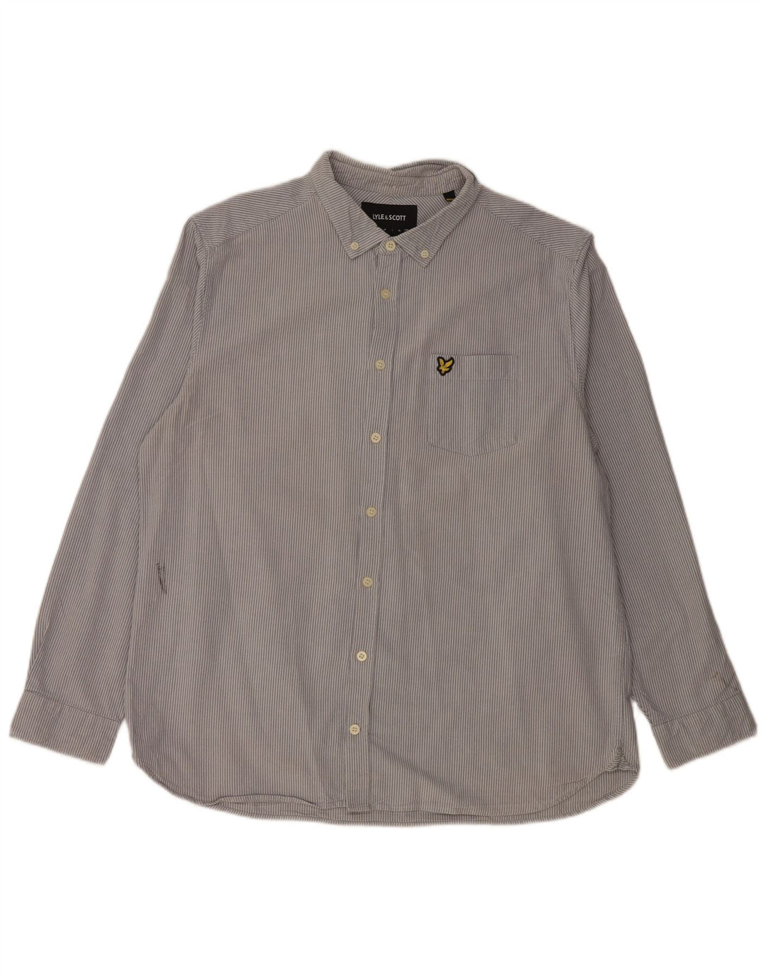 LYLE & SCOTT Mens Shirt 2XL Blue Pinstripe Cotton