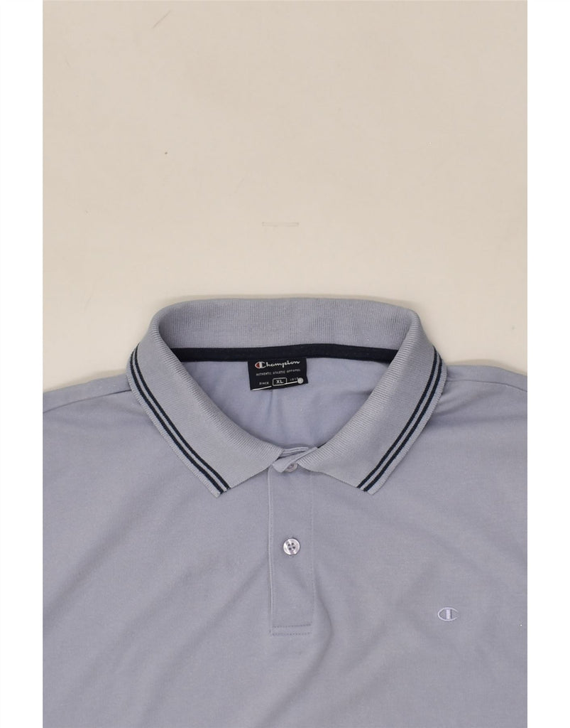 CHAMPION Mens Polo Shirt XL Blue | Vintage Champion | Thrift | Second-Hand Champion | Used Clothing | Messina Hembry 