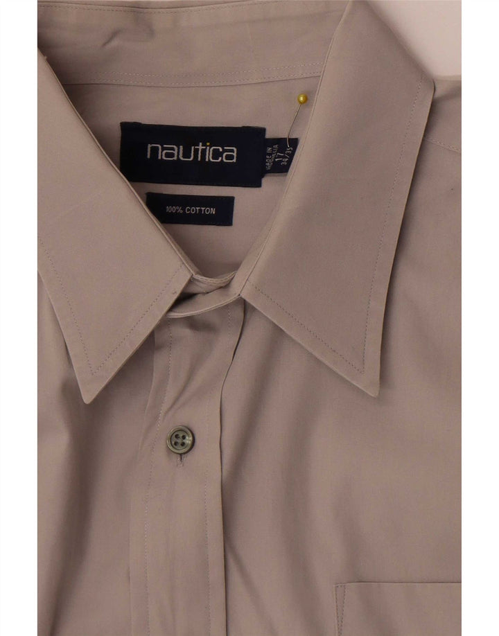 Nautica Mens Shirt Size 17 XL Grey Cotton