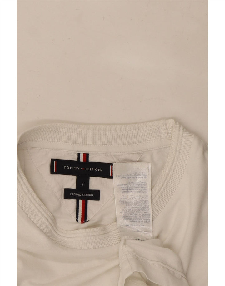 TOMMY HILFIGER Womens T-Shirt Top UK 10 Small White Cotton