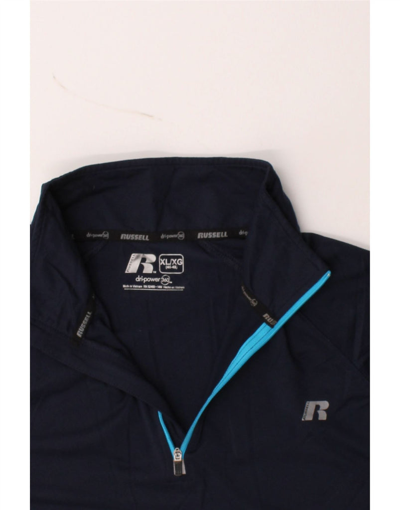 RUSSELL ATHLETIC Mens Pullover Tracksuit Top UK 46/48 XL Navy Blue Vintage Russell Athletic and Second-Hand Russell Athletic from Messina Hembry 