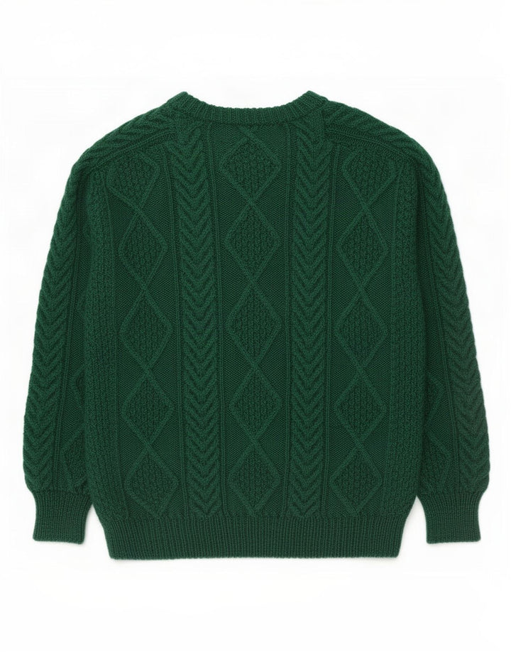 Vintage Mens Crew Neck Jumper Sweater Medium Green