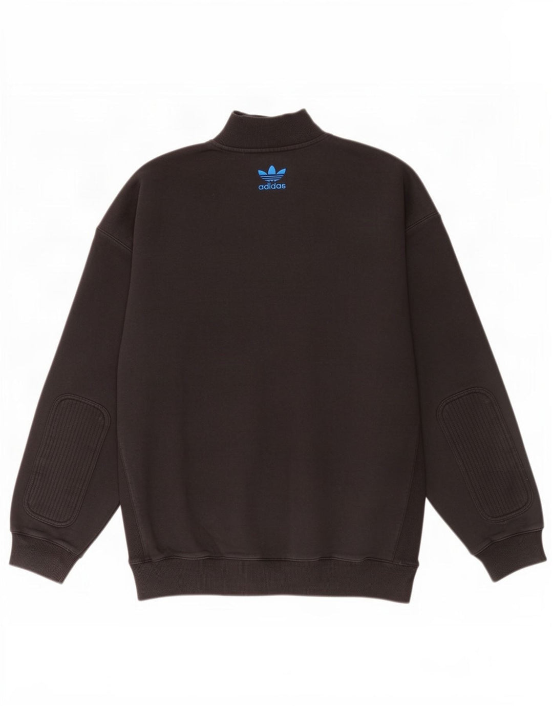 Adidas Mens Zip Neck Sweatshirt Jumper Large Black Cotton