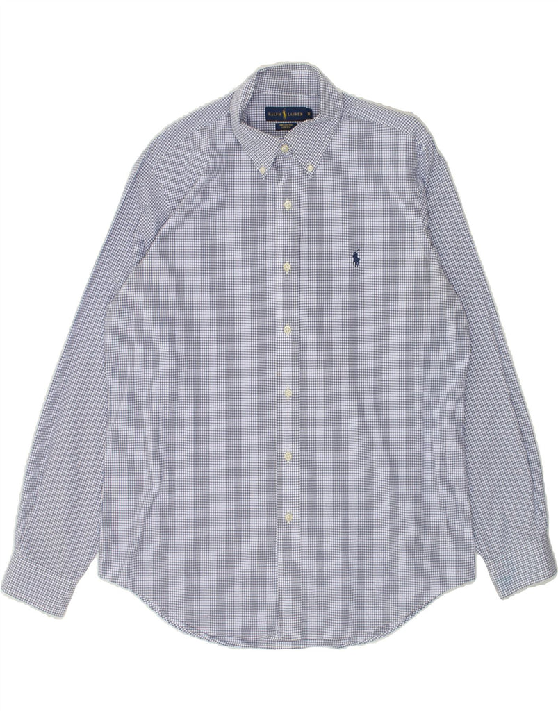 RALPH LAUREN Mens Shirt Medium Blue Check Cotton | Vintage Ralph Lauren | Thrift | Second-Hand Ralph Lauren | Used Clothing | Messina Hembry 