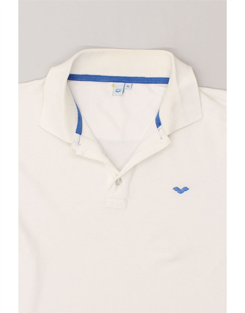 ARENA Mens Polo Shirt XL White Cotton | Vintage Arena | Thrift | Second-Hand Arena | Used Clothing | Messina Hembry 