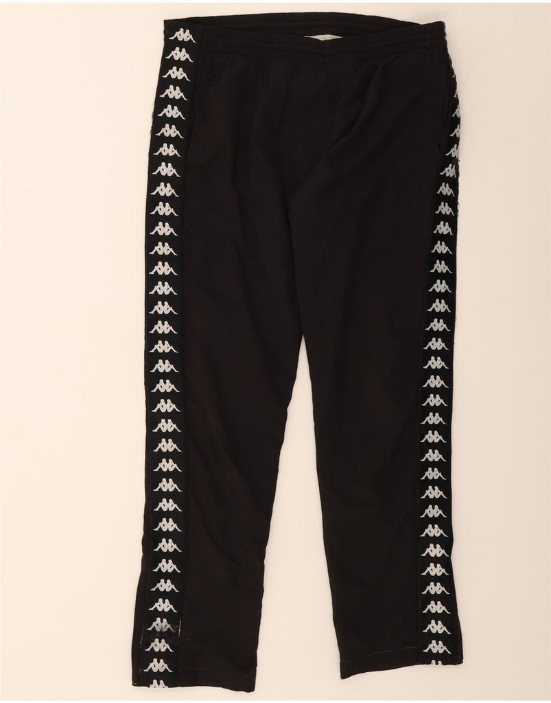 KAPPA Mens Graphic Tracksuit Trousers Large Black Polyester Vintage Kappa and Second-Hand Kappa from Messina Hembry 