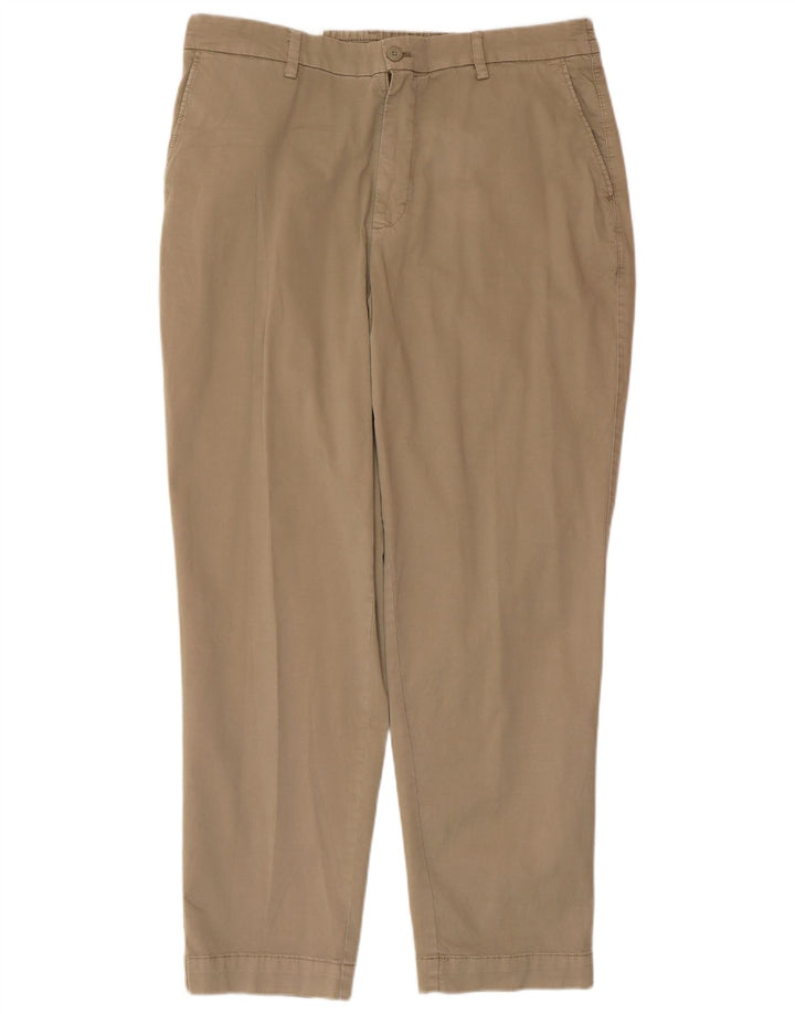 ZARA Mens Tapered Chino Trousers 2XL W36 L31 Beige Cotton