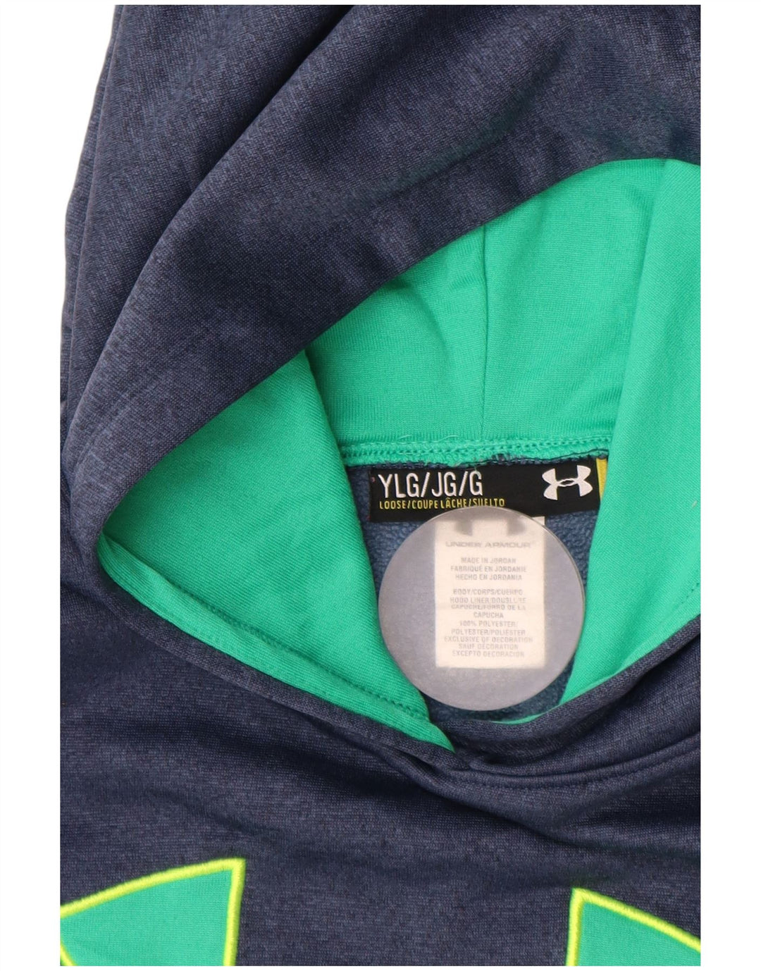 UNDER ARMOUR Girls loose Hoodie Jumper 11-12 Years Large  Navy Blue