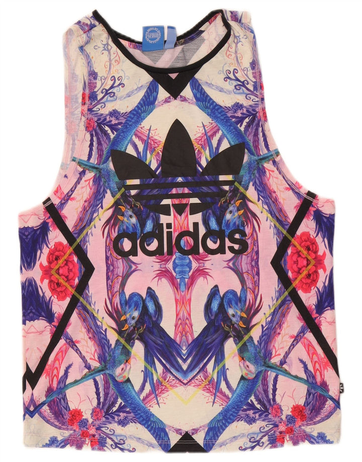 Adidas Womens Passaredo Graphic Vest Top UK 8 Small Multicoloured Tropical