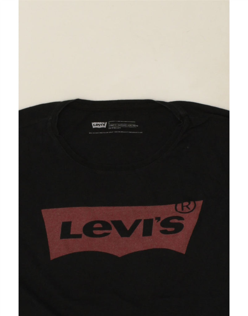 LEVI'S Womens Standard Fit Graphic T-Shirt Top UK 16 Large Black | Vintage Levi's | Thrift | Second-Hand Levi's | Used Clothing | Messina Hembry 