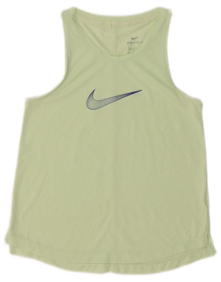 NIKE Girls Dri Fit Graphic Vest Top 10-11 Years Medium Green