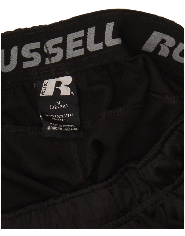 RUSSELL ATHLETIC Mens Dri-Power Sport Shorts Medium  Black Polyester