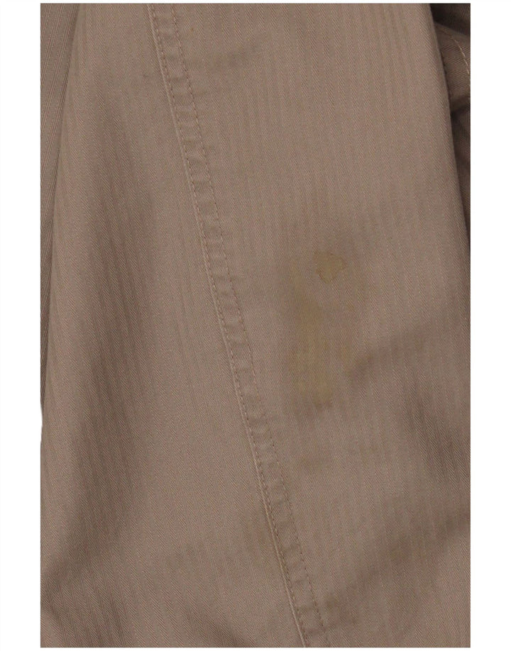 Marks & Spencer Mens Bomber Jacket UK 42 XL Beige Pinstripe Cotton