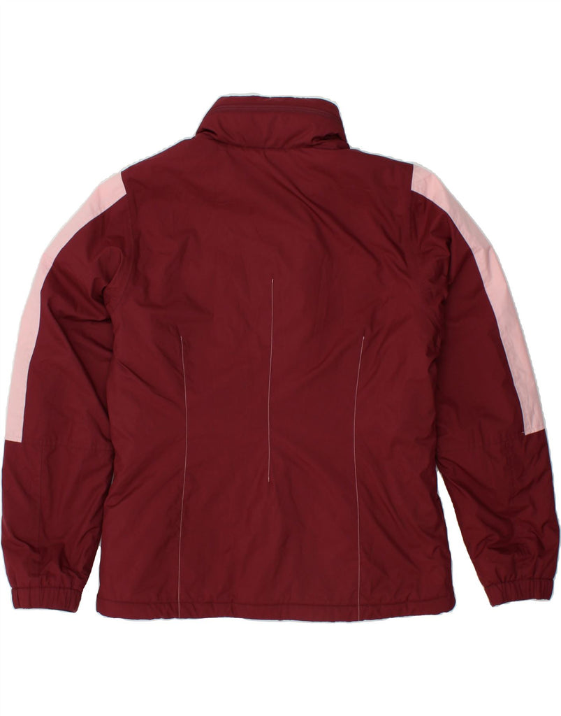 FILA Womens Windbreaker Jacket UK 16 Large Maroon Colourblock Polyester | Vintage Fila | Thrift | Second-Hand Fila | Used Clothing | Messina Hembry 