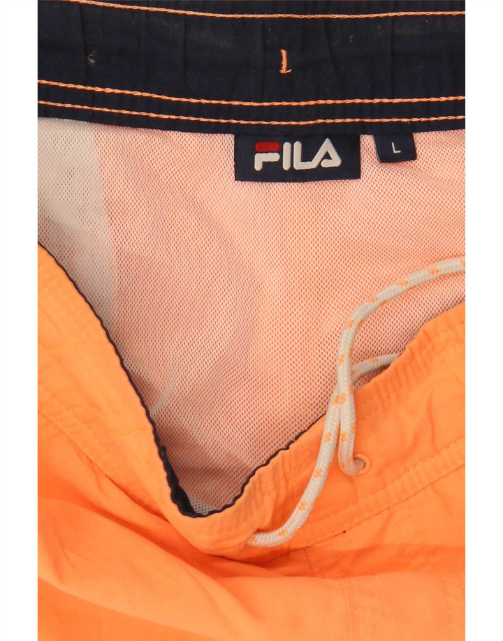 Fila Mens Swimming Shorts Large Orange Polyester