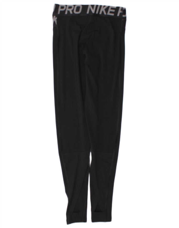 Nike Womens Dri Fit Graphic Leggings UK 8 Small Black Polyester