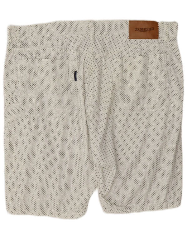 Jeckerson Mens Chino Shorts IT 50 Large W36 White Spotted Cotton