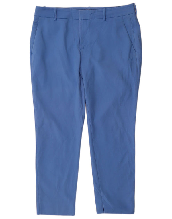 Zara Womens Slim Chino Trousers EU 44 XL W34 L28 Blue Cotton
