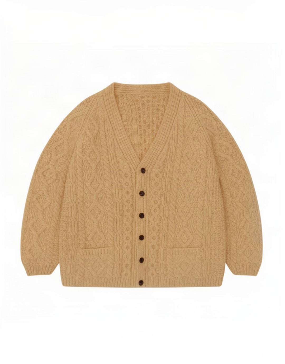 Vintage Mens Cardigan Sweater Medium Beige