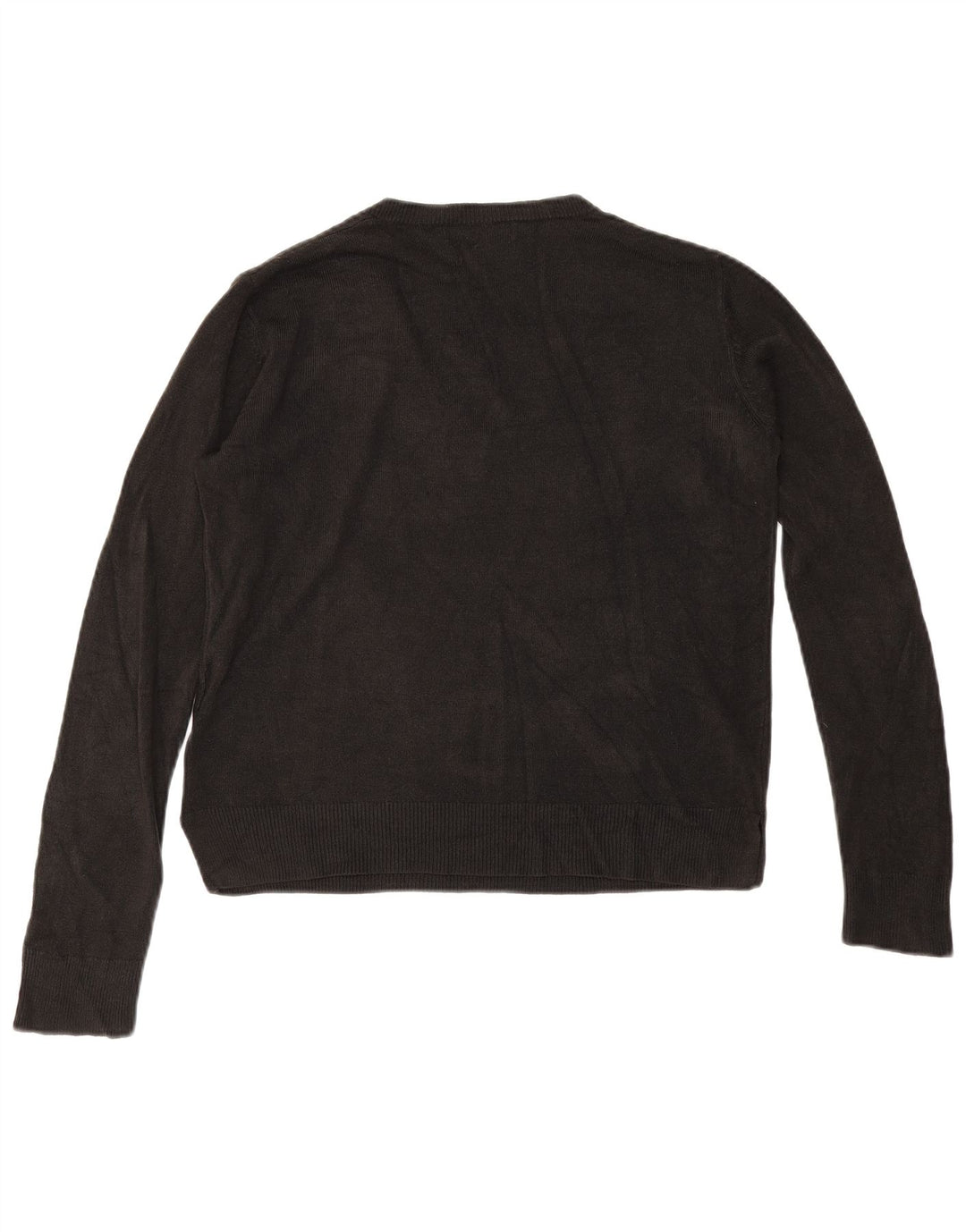 Marks & Spencer Womens V-Neck Jumper Sweater UK 12 Medium Black Acrylic