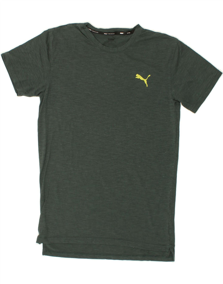 PUMA Mens Graphic T-Shirt Top Small Khaki Polyester Vintage Puma and Second-Hand Puma from Messina Hembry 
