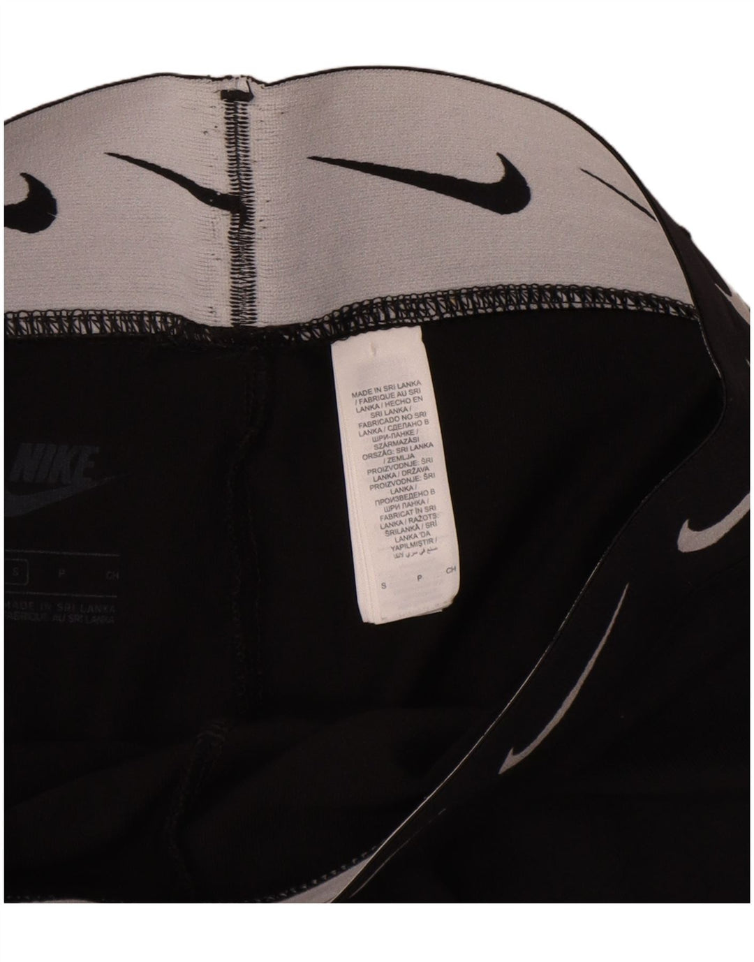 Nike Womens Graphic Leggings UK 8 Small Black Cotton