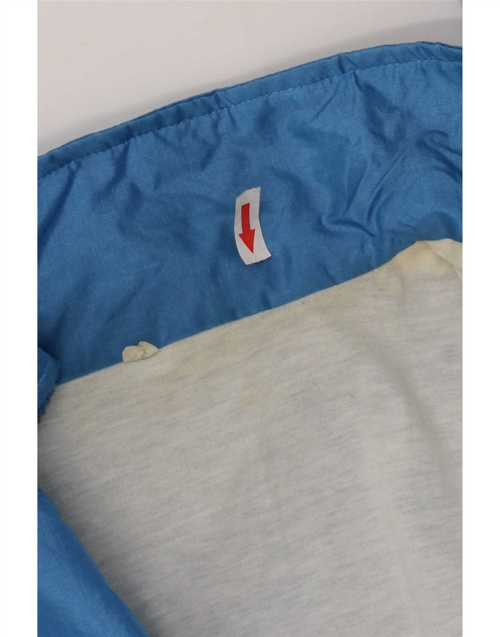 Vintage Mens Tracksuit Top Jacket XL Blue Colourblock Nylon