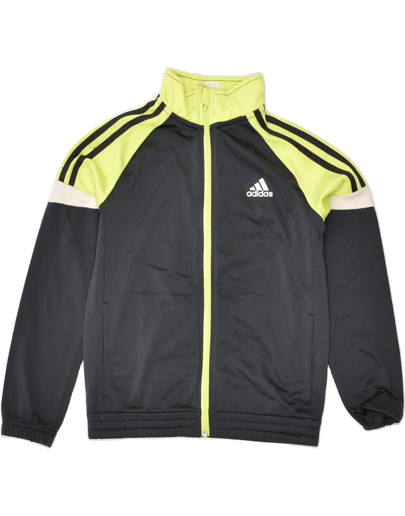 ADIDAS Boys Tracksuit Top Jacket 9-10 Years Grey Colourblock Polyester | Vintage Adidas | Thrift | Second-Hand Adidas | Used Clothing | Messina Hembry 