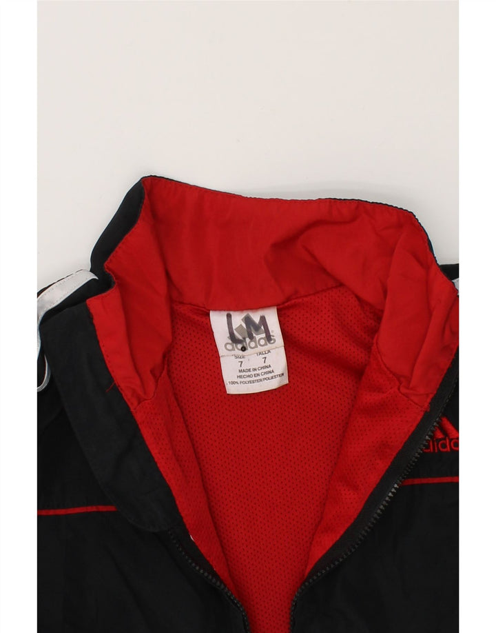 ADIDAS Boys Graphic Tracksuit Top Jacket 6-7 Years Black Polyester Vintage Adidas and Second-Hand Adidas from Messina Hembry 