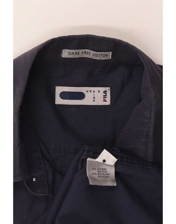 Fila Mens Shirt Small Navy Blue Polyester