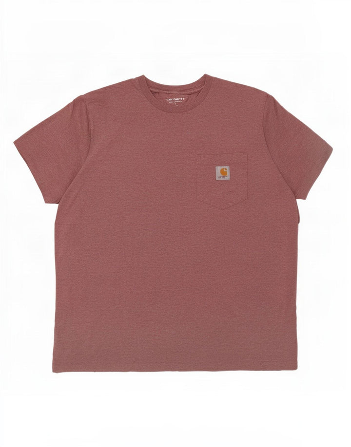 Carhartt Mens T-Shirt Top Large Maroon Cotton