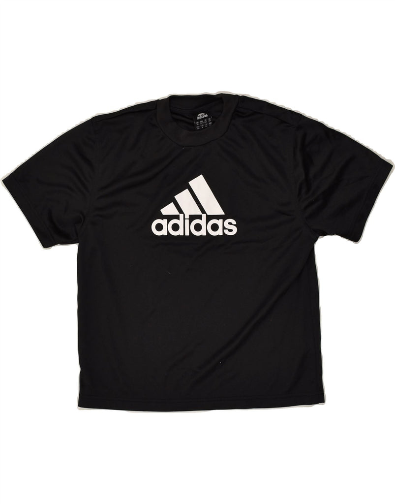 ADIDAS Boys Graphic T-Shirt Top 9-10 Years Black Polyester | Vintage Adidas | Thrift | Second-Hand Adidas | Used Clothing | Messina Hembry 