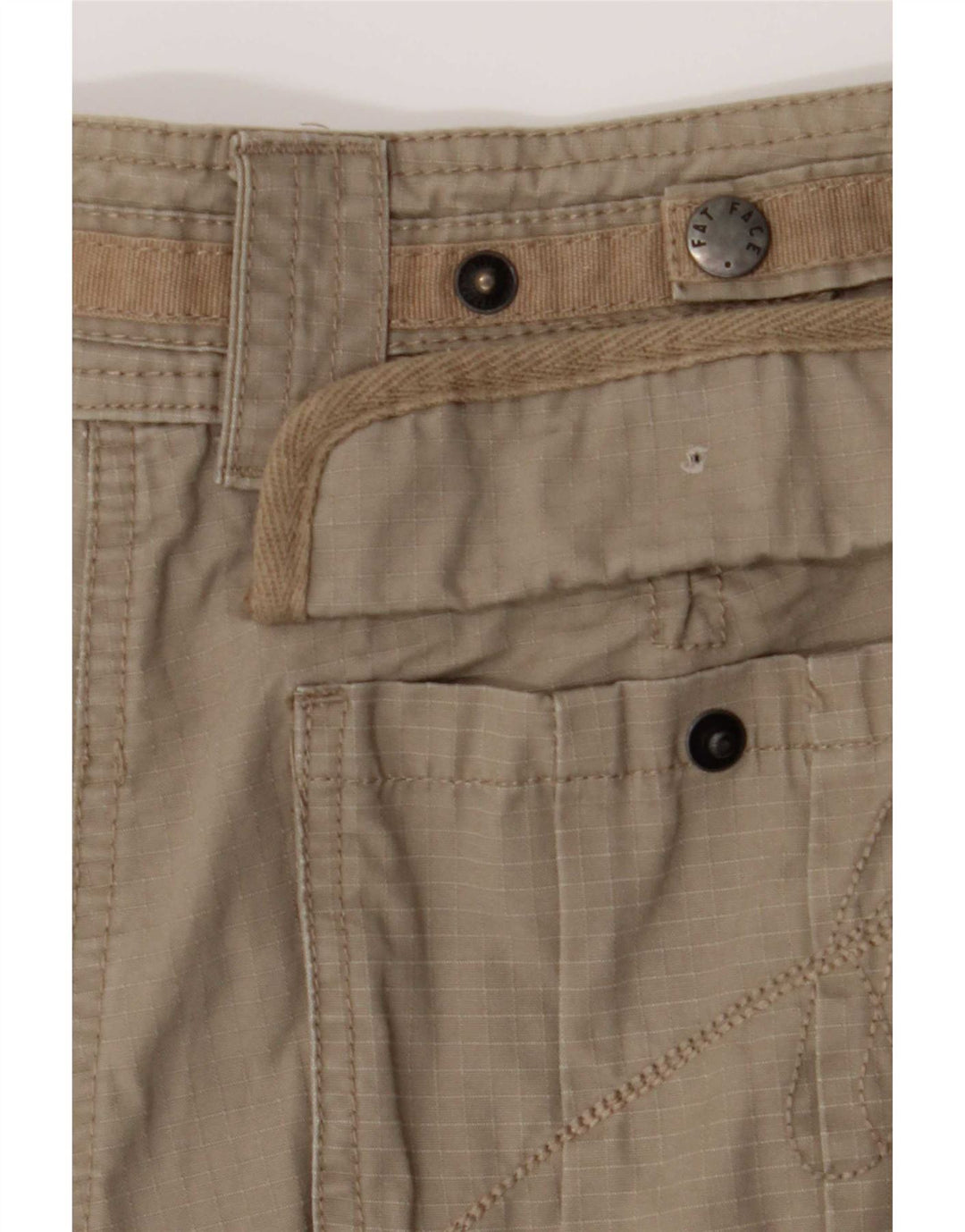 Fat Face Womens Cargo Shorts UK 12 Medium W30 Khaki Cotton