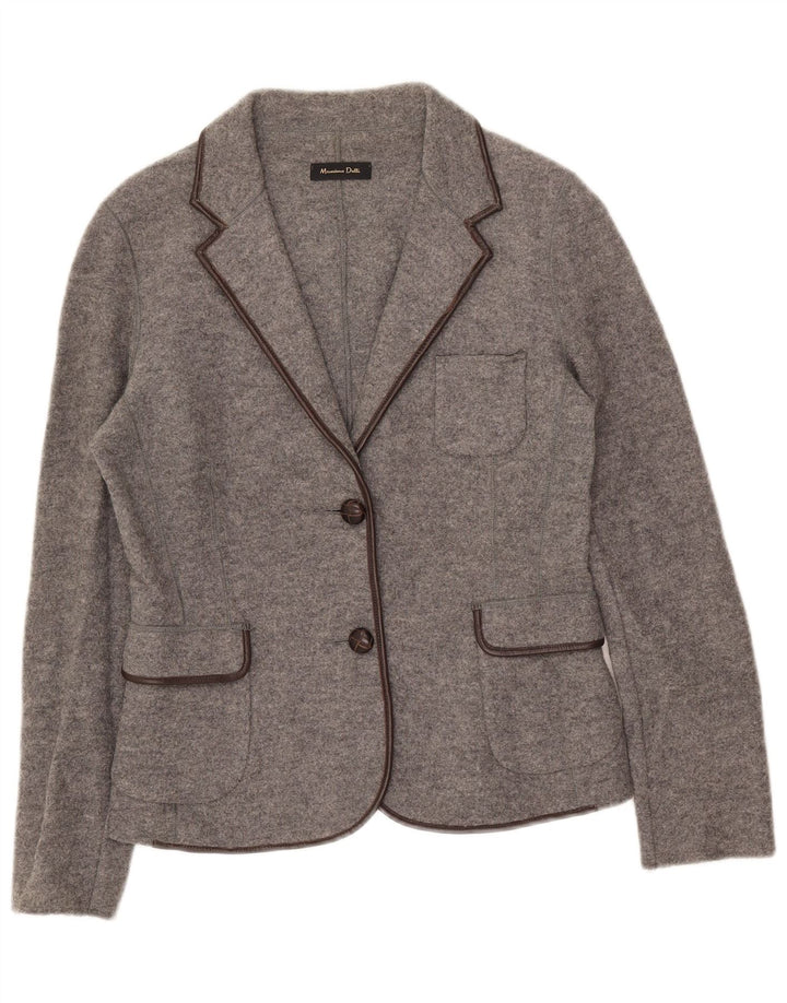 Massimo Dutti Womens 2 Button Blazer Jacket EU 42 Large Grey Wool