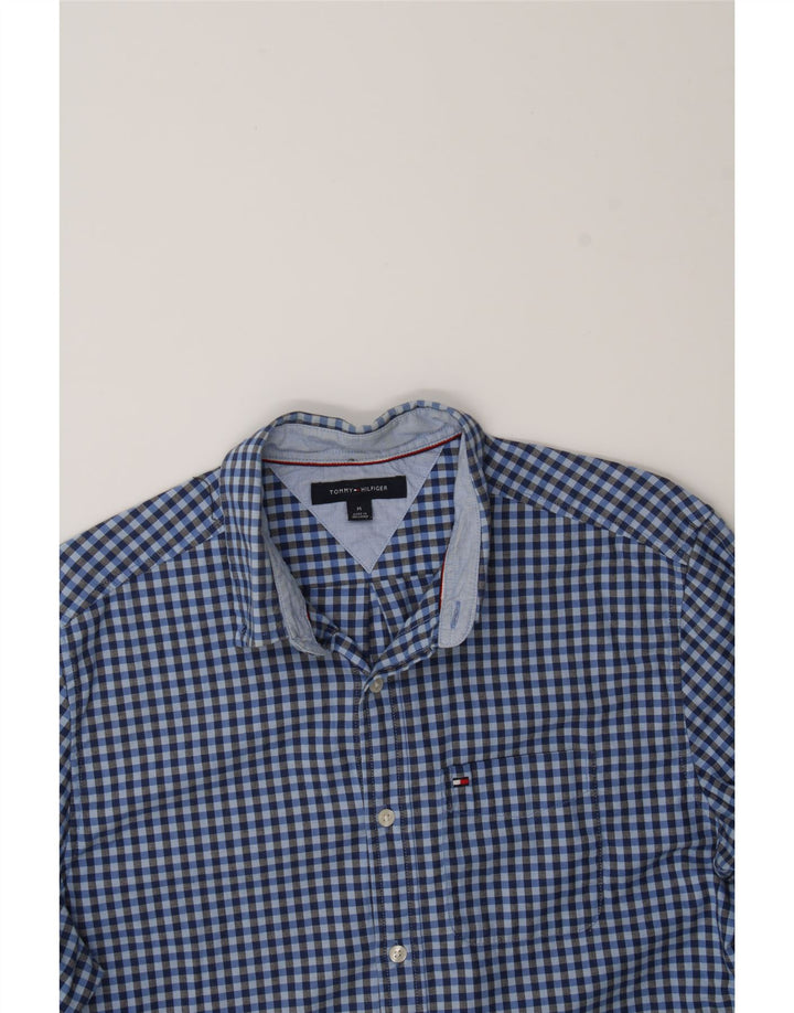 TOMMY HILFIGER Mens Shirt Medium Navy Blue Gingham Cotton Vintage Tommy Hilfiger and Second-Hand Tommy Hilfiger from Messina Hembry 