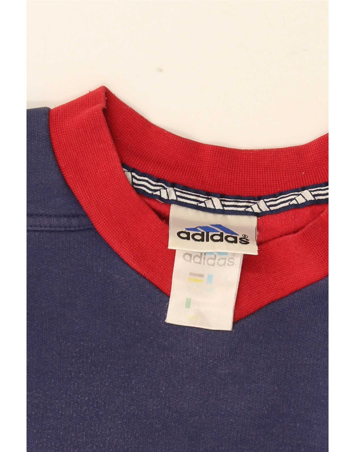Adidas Mens Sweatshirt Jumper Medium Navy Blue Colourblock