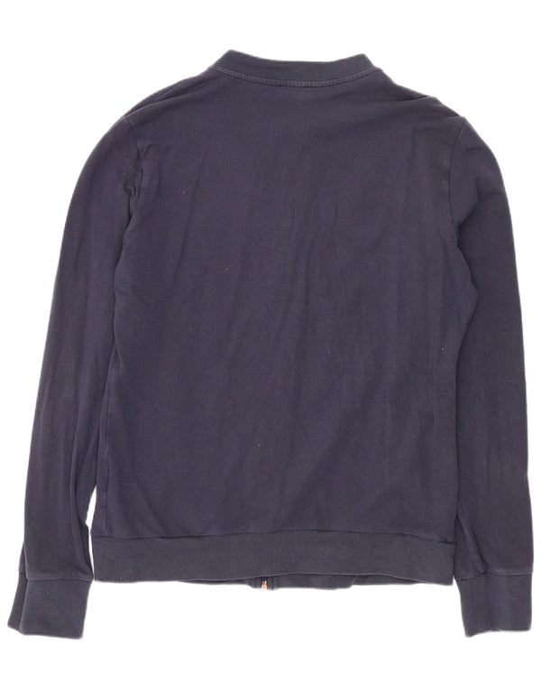 Emporio Armani Womens Tracksuit Top Jacket UK 14 Large Navy Blue Cotton